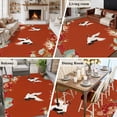 thumbnail image 5 of 6'x9' Area Rugs, Red Crane Indoor Outdoor Area Rug for Living Room Bedroom, Vintage Red Teal Spring Floral Botanical Washable Bathroom Rugs Kitchen Floor Carpet Mats Home Decor Aesthetic, 5 of 8
