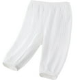 thumbnail image 3 of RMGVDSD Boys Girls Pants Baby Boy Girl Loose Thin Sleep Pants Toddler Elastic Waist Pants Soft Harem Bloomers Summer Fall Long Pants 3-6 Months/White, 3 of 7