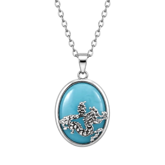 Blue Crystal Round Pendant Necklace for Women Ocean Inspired Charm Necklace Elegant Fashion Jewelry Gift for Daily Wear Party