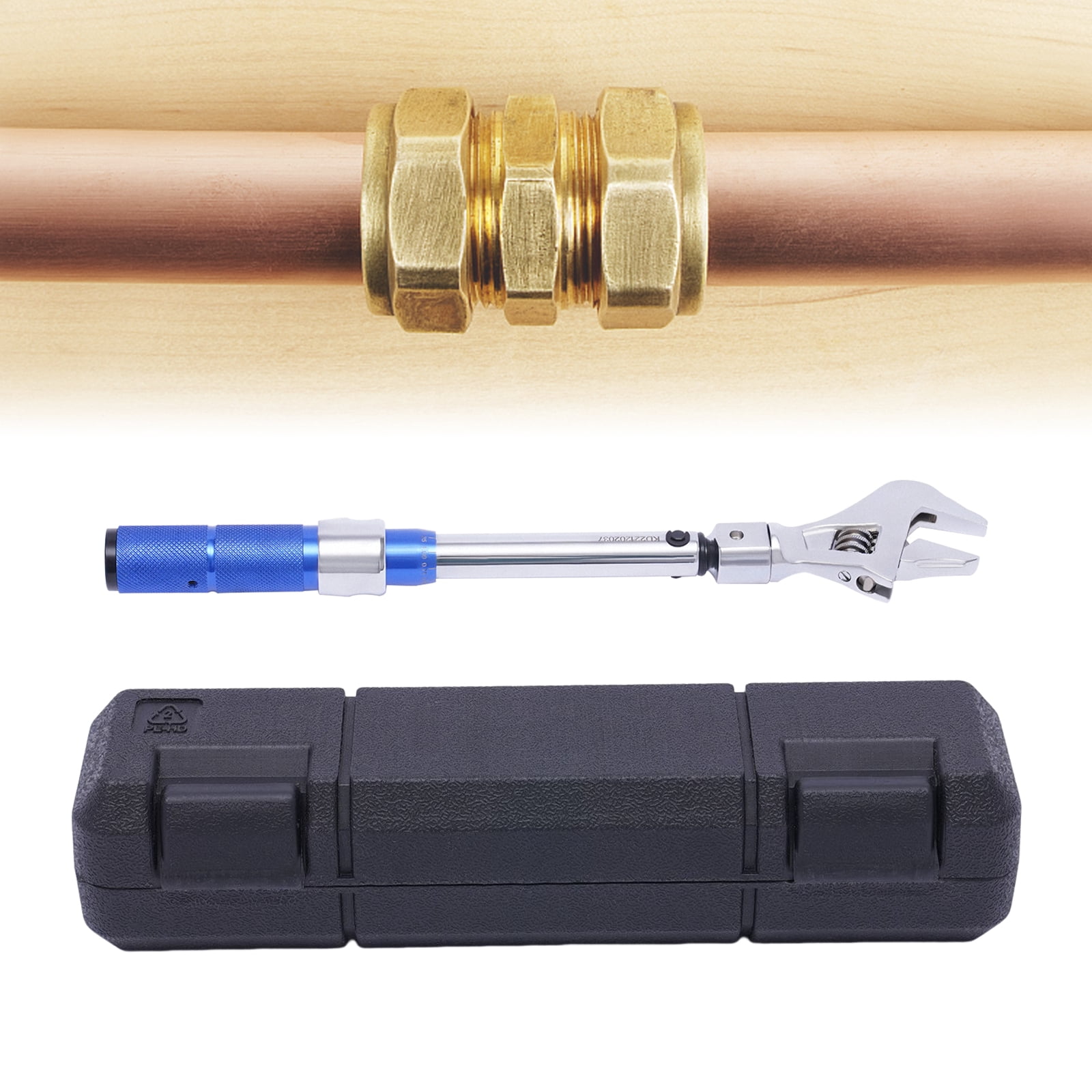 Adjustable Torque Wrench 5-25Nm 1/4" Drive Click Torque Wrench Precision Aluminum Alloy Steel Tool for HVAC Mini-Split Automotive Bicycle Repair