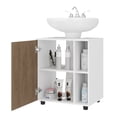 thumbnail image 2 of Pascuale Two Side Shelves Under Sink Cabinet with One Doors, Cut-Out Back, Compact 22” Freestanging Bathroom Storage, 2 of 8