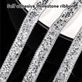 thumbnail image 3 of Rhinestones Ribbon Sticker, Sliver Resin Rhinestone Strip Multi Functional 2pcs Self Adhesive  for Bags, 3 of 7