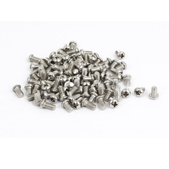 Uxcell M4x6mm Stainless Steel Phillips Round Pan Head Machine Screws (100- Pack)