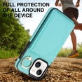 thumbnail image 4 of Wallet Case Compatible with iPhone 15 with Card Holder,RFID Blocking,360°Rotation Finger Ring Stand Leather Cover,Drop Protection with Magnetic Snap Phone Case iPhone 15, Green, 4 of 9