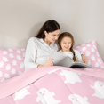thumbnail image 5 of jejeloiu Kawaii Ghost Bedding Comforter Set,Halloween Theme Twin Comforter Sets,Pink White Bedding Set For Girls,Lightweight Room Decor Reversible,2pcs, 5 of 8