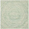 thumbnail image 1 of Safavieh Ikat Collection IKT635A Handmade Ivory and Blue Premium Wool Square Area Rug (8' Square), 1 of 5