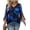Blue Flowers, variant on Women Blouses Ruffle 3/4 Sleeve Sequin Top V Neck Double Layer Elegant Tunic Top