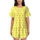 thumbnail image 1 of Balery Cheese 1 Conjunto de Pijama para Mujer con Estampado, Dos Piezas de Manga Corta y Shorts, Ropa de Dormir Suave con Cuello Redondo y Bolsillos-3X-Large, 1 of 6