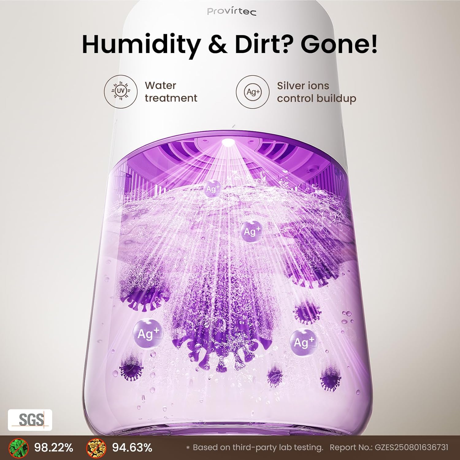 MistFree Evaporative Humidifier for Bedroom, 3L No White Dust for Sensitive Individuals & Kids, Auto Humidity Control, Ultra Quiet Sleep Mode, Easy Clean Tank for Office & Small Room HC13