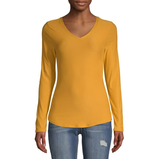 No Boundaries No Boundaries Juniors' Brushed Long Sleeve Vneck T