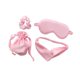thumbnail image 2 of Juego de dormir de seda Fernando 4 piezas con bolsa de almacenamiento y diadema Rosado, 2 of 8