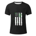 thumbnail image 2 of Men's St. Patrick's Day Shamrock American Flag Graphic Short Sleeve Crew Neck T-Shirt, 2 of 4