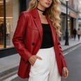 thumbnail image 4 of Drovellove Plus Size Women's Long Sleeve Faux Leather Moto Jacket | Quilted Biker Blazer for Commute, Office, or Night Out, 4 of 5