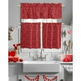 thumbnail image 4 of Valentine's Day Window Curtains Valance Set of 3 Romantic Red Roses Flower Abstract Floral Texture Rod Pocket Small Kitchen Curtain, Soft Window Treatment for Bedroom Party Holiday Decor, 4 of 6