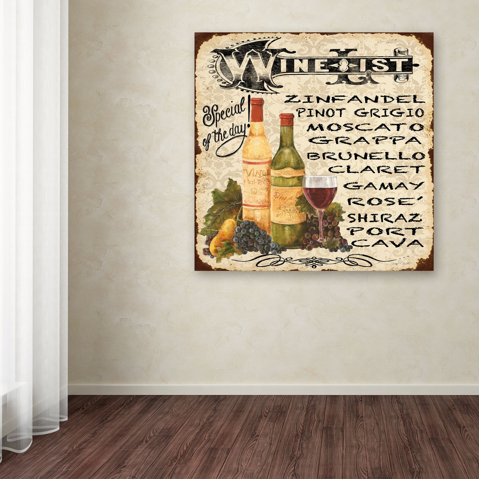 Trademark Fine Art 'Wine 3' Canvas Art by Jean Plout