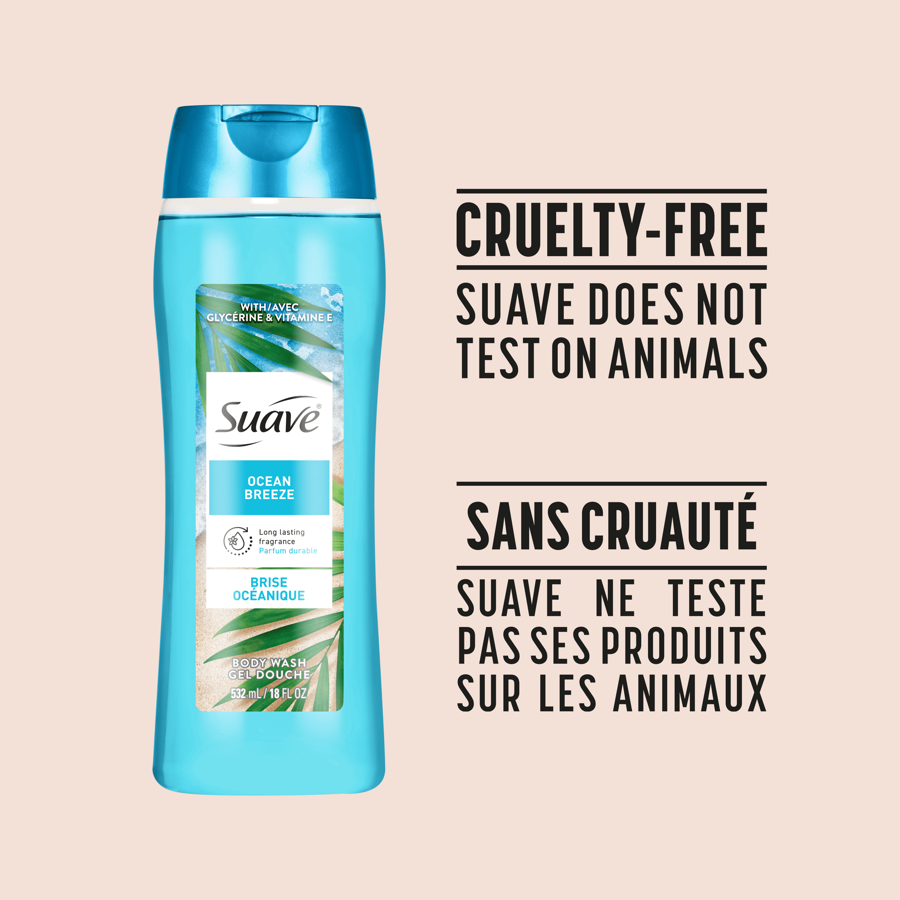 Suave Essentials Gentle Body Wash Ocean Breeze With a Fresh Oil Blend Essence Infused with Vitamin E & Algae Extract 532ml