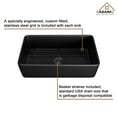 thumbnail image 5 of CASAINC Fireclay 33 in. Single Bowl Farmhouse Apron Kitchen Sink Grid Strainers Matte Black CUPC Certified, 5 of 7