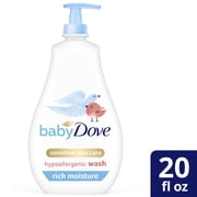Baby Dove Sensitive Skin Care Hypoallergenic Liquid Body Wash with Pump, Rich Moisture, 20 oz