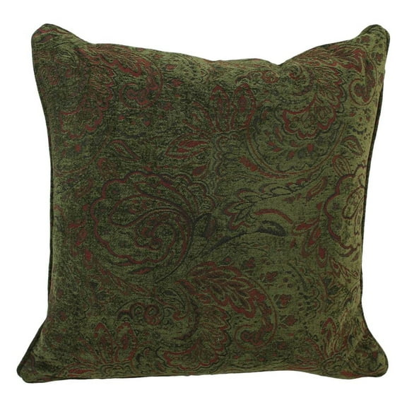 25-inch Double-corded Patterned Tapestry Square Floor Pillow with Insert, Floral Tan