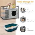 thumbnail image 4 of Demi Bonn 30" Hidden Cat Litter Box Enclosed Furniture, Indoor Wood Cat House with Iron Sturdy Structure, Gray, 4 of 7