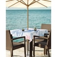 thumbnail image 3 of Hokiten Outdoor Tablecloths with Umbrella Hole & Zipper, Blue Pink Coral 54x54 Inch Square Tablecloths, Beach Ocean Summer Coastal Waterproof Table Cloth, Patio/Pool/Picnic Table Covers, 3 of 7