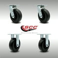 thumbnail image 2 of 6 Inch SS Polyolefin Caster Set with Ball Bearings 2 Swivel 2 Rigid SCC, 2 of 2