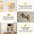 thumbnail image 6 of VKCC 69.7" Farmhouse LED Display Cabinet with Glass Door, Adjustable Shelf Curio Bookcase with for Living Room, White, 6 of 12