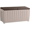 thumbnail image 1 of Keter 243397 Weatherproof Novel Large 90 Gallon Pool Storage Deck Box, Brown, 1 of 8