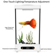 Smart Betta Aquarium with App Control, 1.6L Desktop Tank with LED Lighting & Temperature Control, Heated Mini Tank for Small Fish