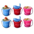 thumbnail image 1 of CIMAXIC 6Pcs Adorable Mini Beach Bucket Garden Miniatures Figurine Micro Landscape Decoration DIY Ornament for Succulent Flowerpot Sand Table Model (Red Blue Rosy),0.91"X0.91"X0.79", 1 of 5