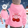 thumbnail image 2 of JAJAHO Girls Hoodies Cherry Printed Hooded Sweatshirts Long Sleeve Fall Pullover Tops With Pocket Size 1-13T, 2 of 5