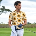 thumbnail image 3 of Hirioo Sunflowers And Bee for Men’s Polo Shirts Quick Dry Short Sleeve Golf T Shirt Performance Moisture Wicking Casual Workout,Sizes S-4XL-X-Large, 3 of 6