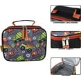 thumbnail image 3 of Soft Shell Insulated Lunch Bag for Storing Food, Drinks, Snacks, Napkins and Utensils in Fun Tough Construction Trucks Print, 3 of 6