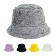 thumbnail image 2 of Xfvqtps Fishing Hats for Womens Plush Solid Color Dome Top Thick Windproof Coldproof Warm Winter Bucket Hats White, 2 of 5