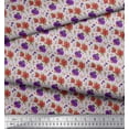 thumbnail image 3 of Soimoi Gray Rayon Fabric Ranunculus & Chrysanthemum Floral Print Fabric by the Yard 56 Inch Wide, 3 of 3