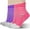 Pink+Purple-2 Pairs, variant on Compression Ankle Support Socks Women - Coolmax Wicking, Cushioned Athletic, Plantar Fasciitis Relief Black,3 Pairs,Large