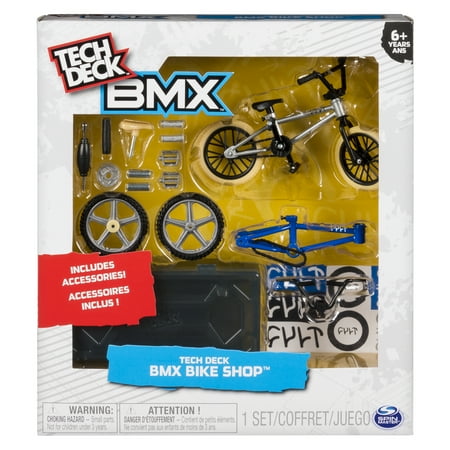 Tech Deck - BMX Bike Shop with Accessories and Storage Container - Cult Bikes - Silver/Blue