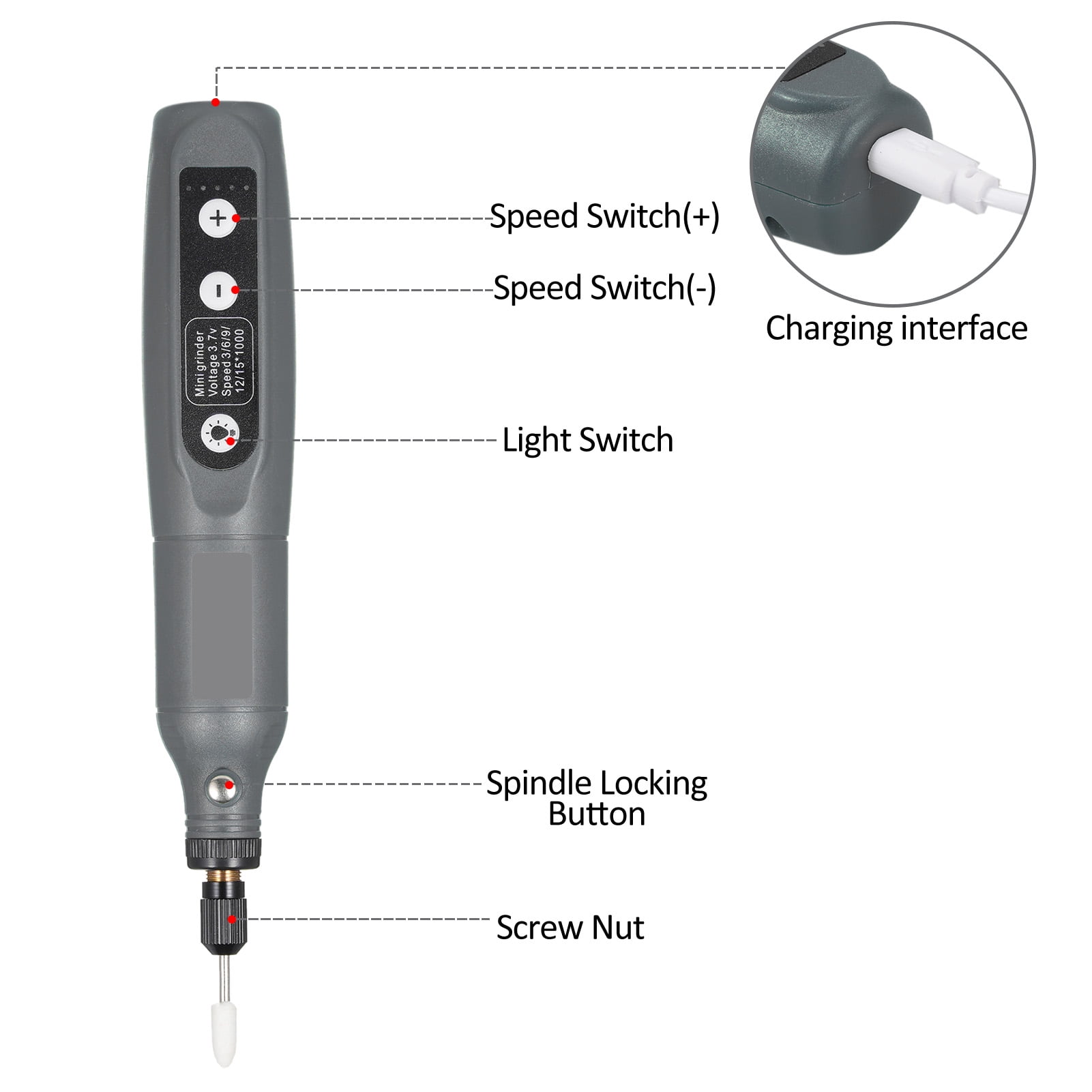 Electric nail ,Nail Rotary Li Ion 3.7v Li-ion Diy Nail Usb Diy Usb Variable Speed Usb Diy Duty Li-ion 5 Tool 3.7v 5 Speed Variable Speed Variable Nail Rotary Tool 5 Variable Diy Tool