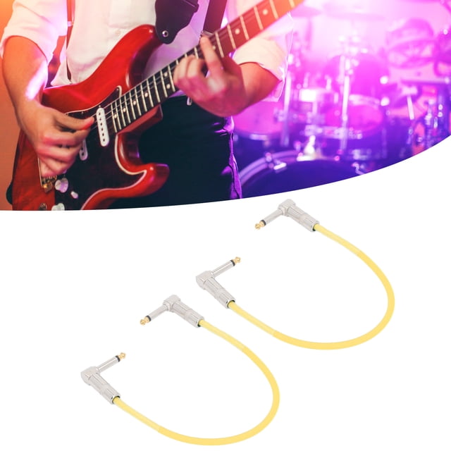 2Pcs 12 Inch Guitar Jumper Cable 1/4 Inch Plug Guitar Effect Pedal Cable Copper Musical Instrument Cables for Guitars