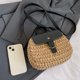 thumbnail image 3 of Bolso de ganchillo para mujer, bolso de hombro de cuero PU, bolso de playa de verano para mujer (negro), 3 of 8