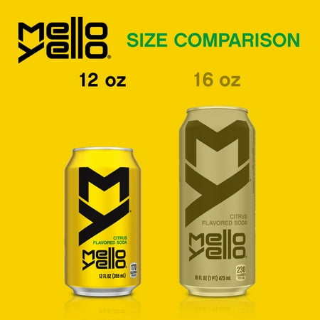 Mello Yello Citrus Soda Pop, 12 fl oz, 12 Pack Cans