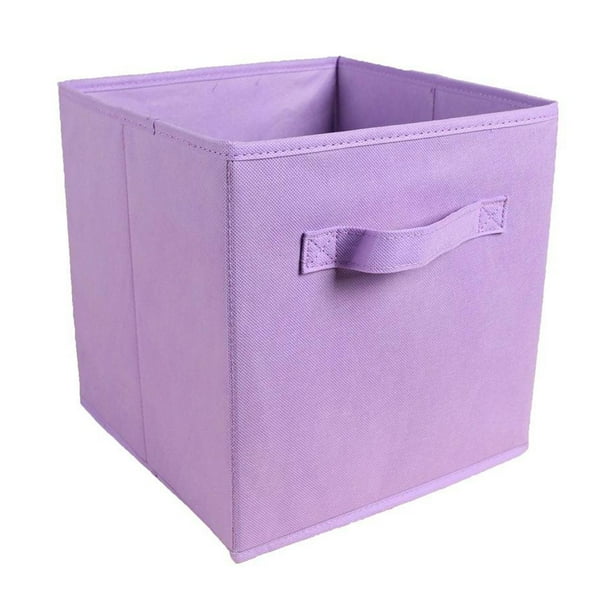 Cubo de almacenamiento para libros, materiales de arte y manualidades, contenedor para la ropa sucia, caja para la sala de juegos violeta