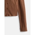 thumbnail image 3 of Weekend Academy Girls Long Sleeve Ribbed Button Front Top, Sizes 4-18, 3 of 3