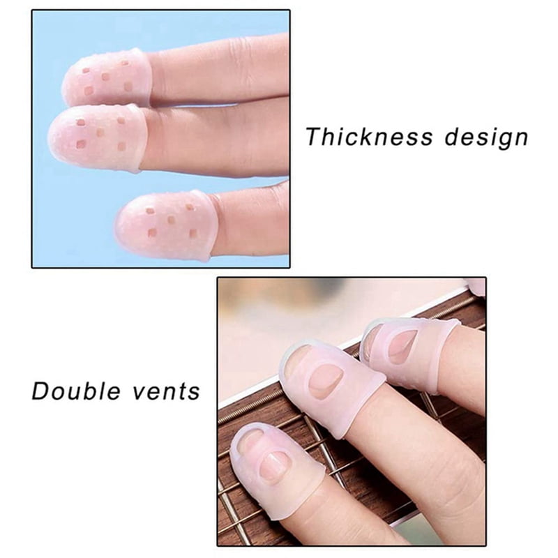 400 Pcs Fingertip Protectors, 5 Sizes Ukulele Finger Caps,for Guitar Ukulele Stringed Instruments