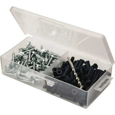 

Value Collection 200 Piece #10 to 12 Screw Plastic & Steel Hex Drive Anchor Assortment Zinc Plated 1 Long