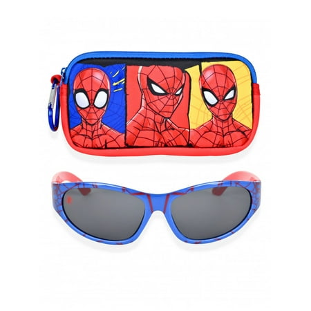 Spider-Man Kids Sunglasses with Zippered Case and Carabiner