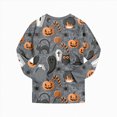 thumbnail image 4 of Futezty Girls Boys Halloween Pajamas Pumpkin Print Pjs Kids Ghost Sleepwear Clothes Sets Cute Graphic Holiday Sleepwear 2T-9T, 4 of 7