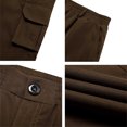 thumbnail image 7 of CIENVNSTG Solid Color Multi‑Functional Pocket Cargo Pants Mens Elastic Waist Straight Leg Lightweight Breathable Casual Outdoor Daily And Work Wear Trousers Coffee XL, 7 of 7