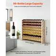 thumbnail image 2 of VEVOR 96 Bottle Stackable Modular Wine Rack, 8-Tier Wine Bottle Holder,Solid Wood Floor Freestanding Wine Storage Rack For Pinot Noir bottles,For Kitchen, Cellar, and Bar, Natural, 2 of 9