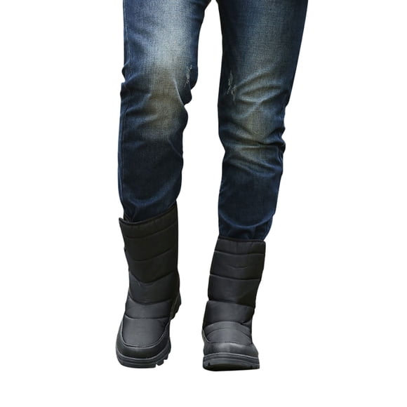 Colisha Bottes de Neige pour Femmes et Hommes Doublure en Peluche Bottines Chaudes Antidérapantes Confortables pour l'Hiver Chaussures d'Extérieur Imperméables Noires 6
